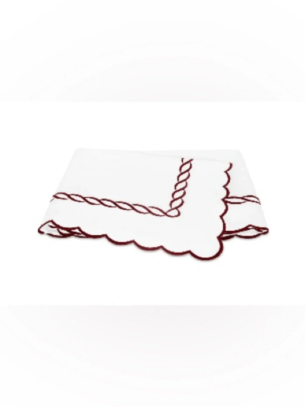 MATOUK CLASSIC CHAIN SCALLOP FLAT SHEET FULL / QUEEN - RED Egyptian Cotton